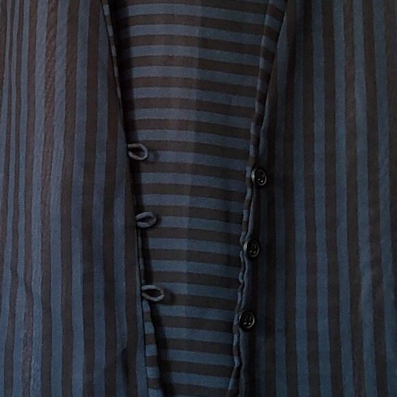 "FOREVER 21" BLUE & BLACK STRIPED SLEEVELESS SHIRT - NWOT - Picture 5 of 7
